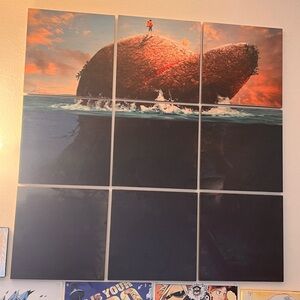 OnePiece Straw Hat Island 3’x3’ wood panel artwork